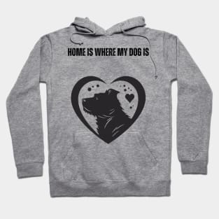 Home Is Where My Dog Is - Minimalist Silhouette Design Hoodie